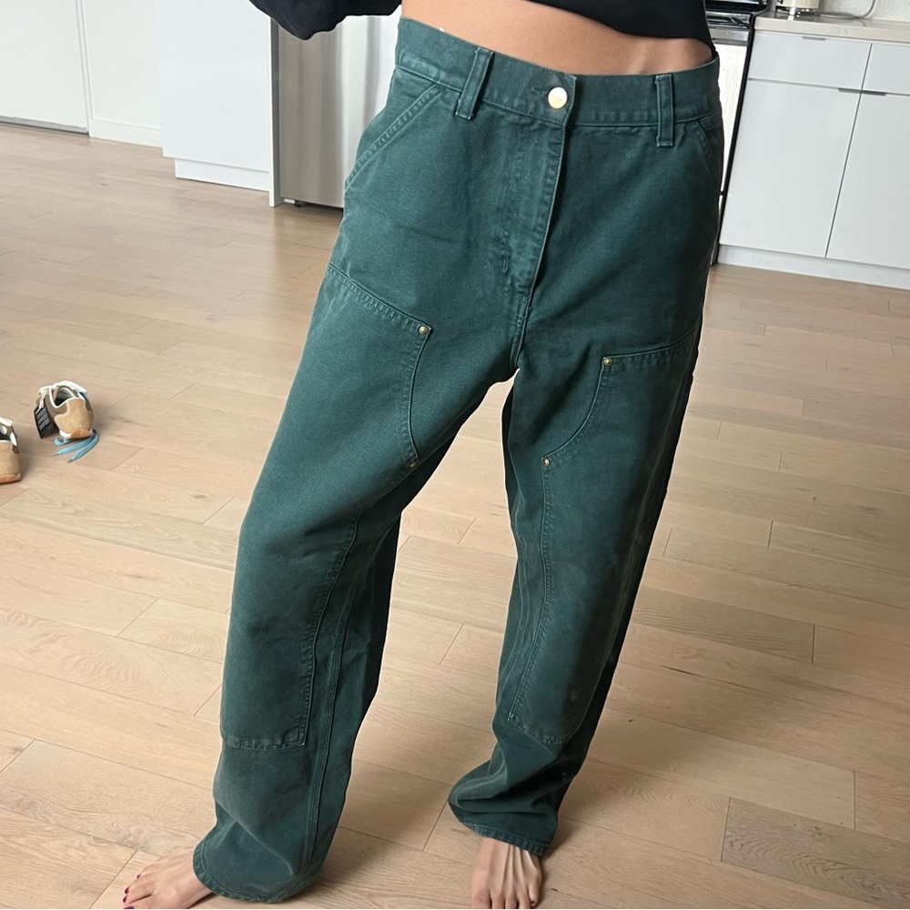 CARHARTT WIP DOUBLE KNEE CARPENTER PANT green